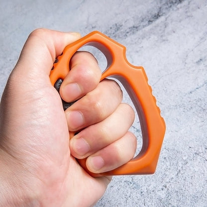 Orange Plastic Knuckle Duster - Cakra EDC Gadgets - Cakra EDC Gadgets